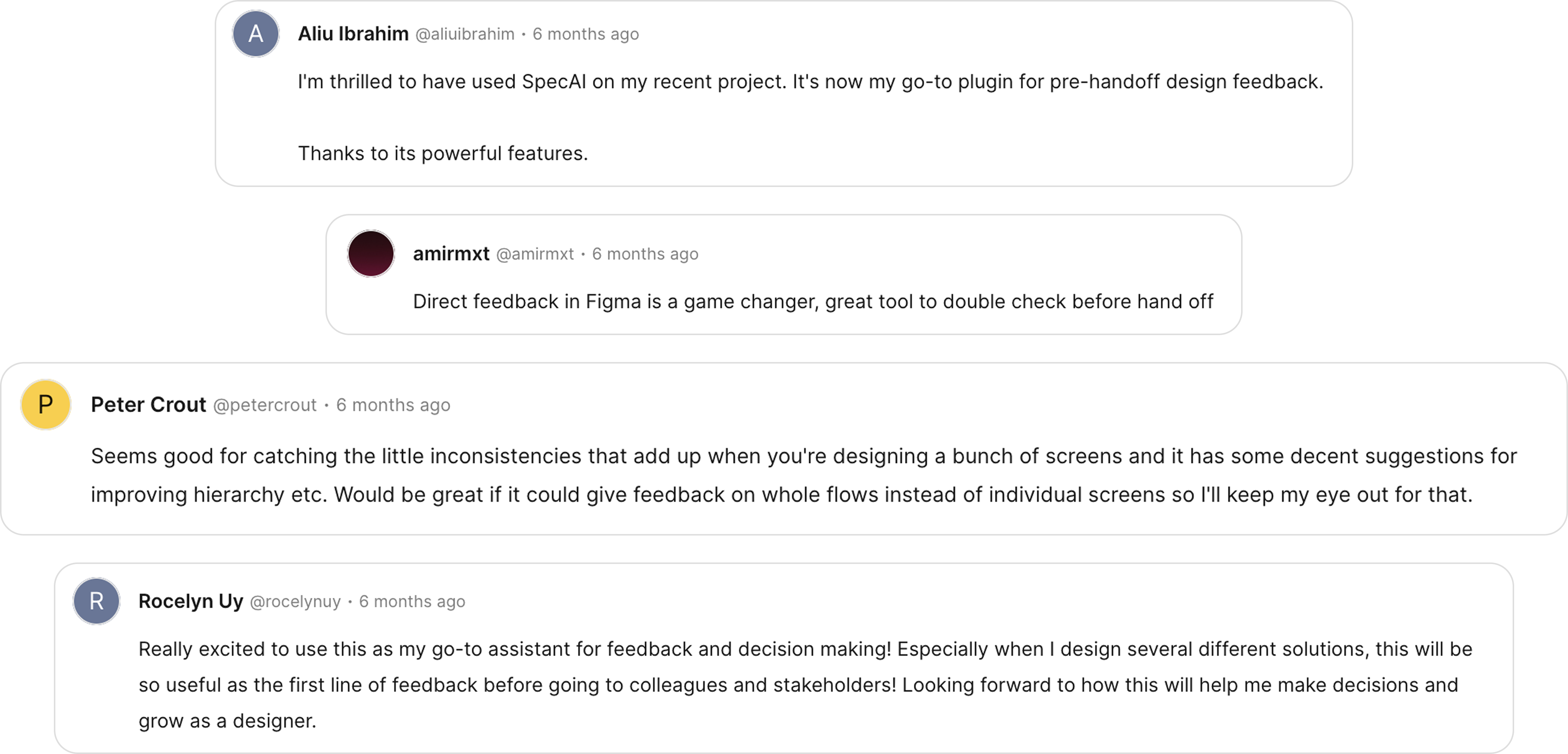 spec feedback